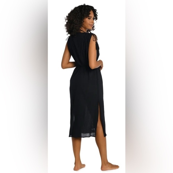 BNWT La Blanca Black Midi Length Swim Coverup size XS $108 - Picture 3 of 8